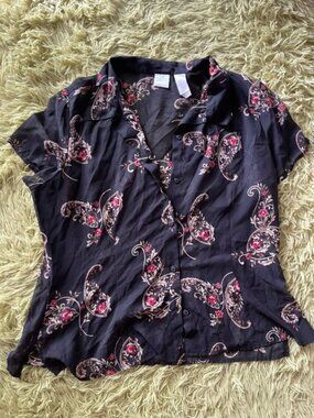 90s sheer button up